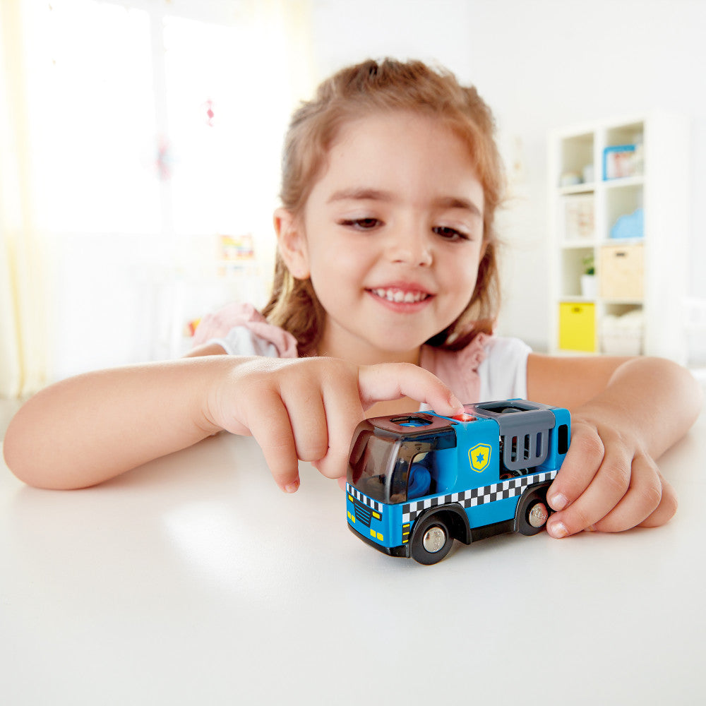 Hape: Police Car With Siren - Blue Cop Car, Light & Sound: Vehicle