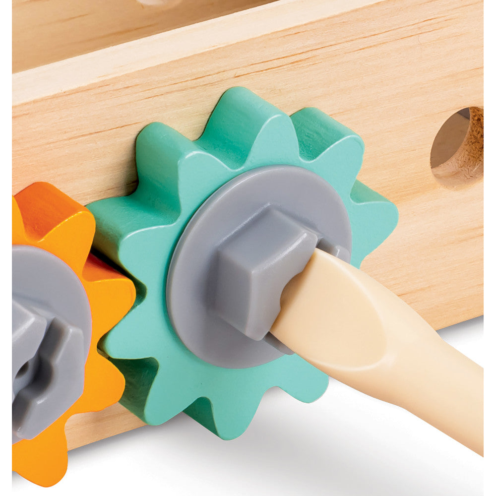 Hape: Fix-It Tool Kit - Monster Design, Wooden Tool Box With Carry Handle