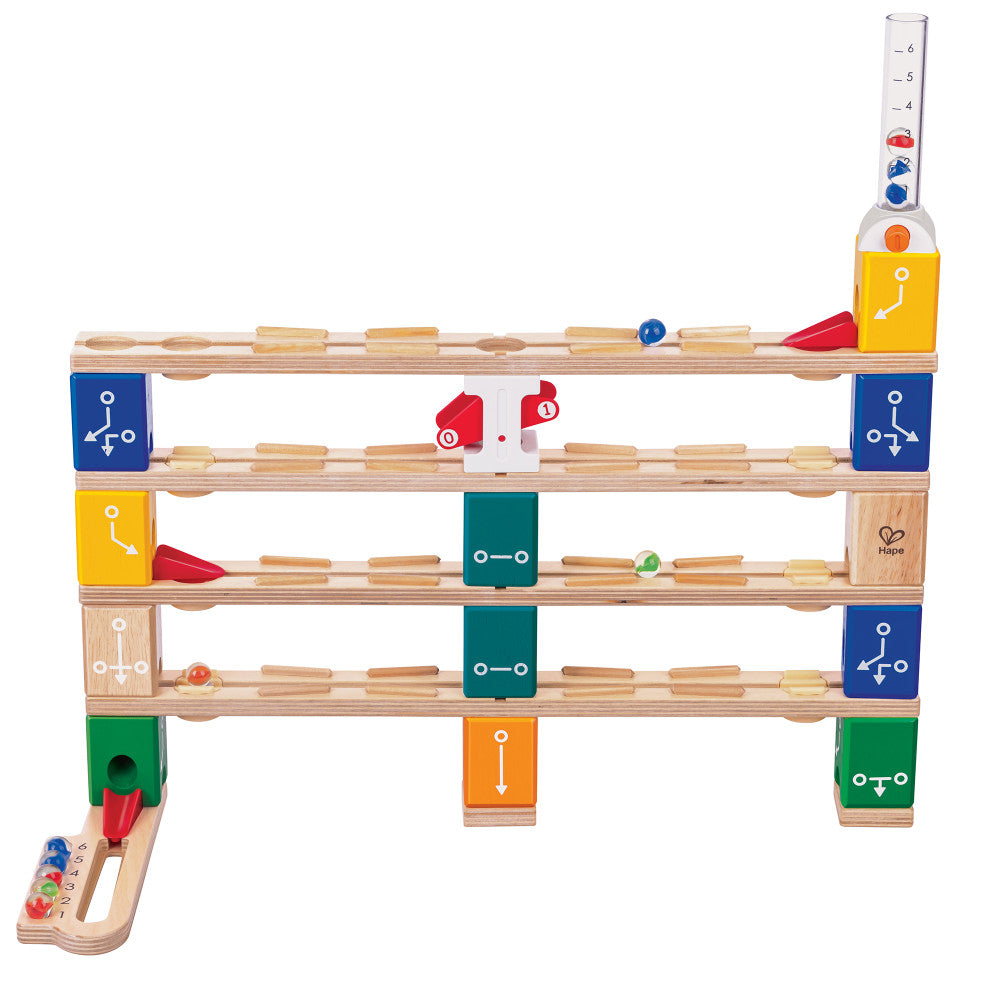 Hape: Quadrilla Basic Coding Set - 102 pc Wooden Marble Run Construction