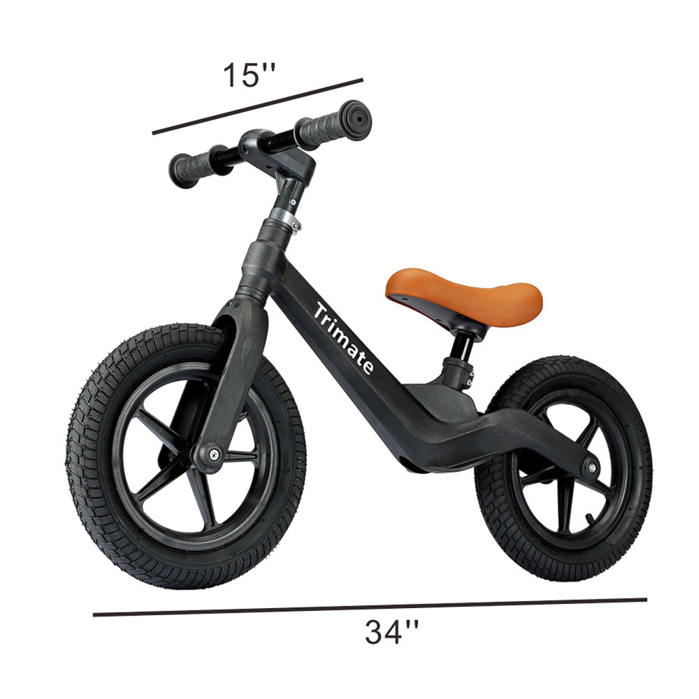 Boys 12 inch Trimate Toddler Balance Sport Bike, Black - No Pedal Bike for 3-5 Year Olds