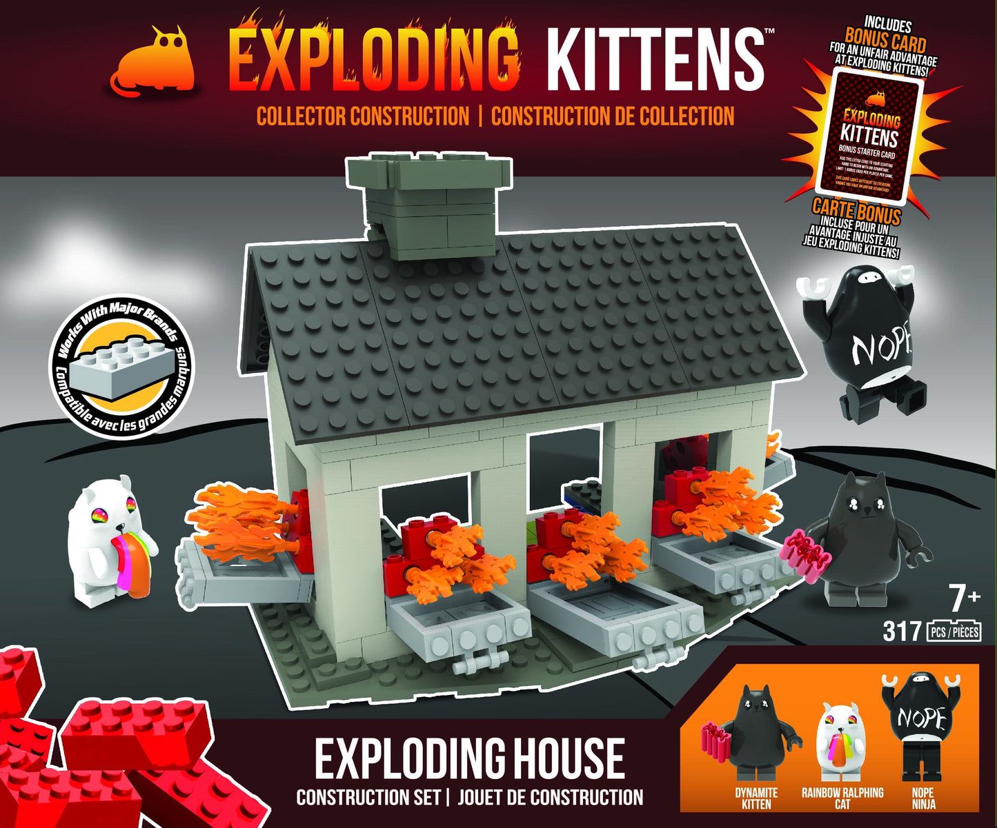 Exploding Kittens House Scene Construction Set with Exclusive Mini-Figures