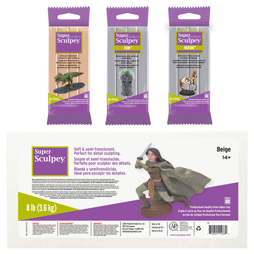 Super Sculpey: Polymer Clay: Beige - 8 lb Pack - Soft Oven Bake Clay