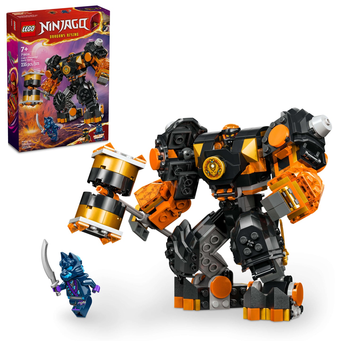 LEGO NINJAGO Cole’s Elemental Earth Mech Toy 71806