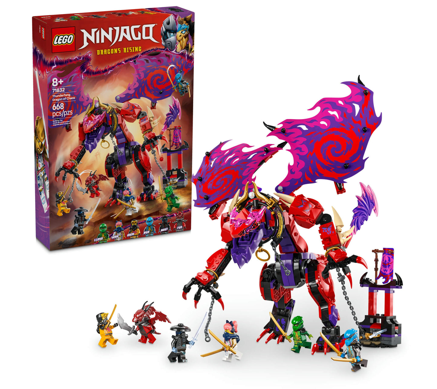 LEGO® NINJAGO® Thunderfang Dragon of Chaos Ninja Toy Set 71832