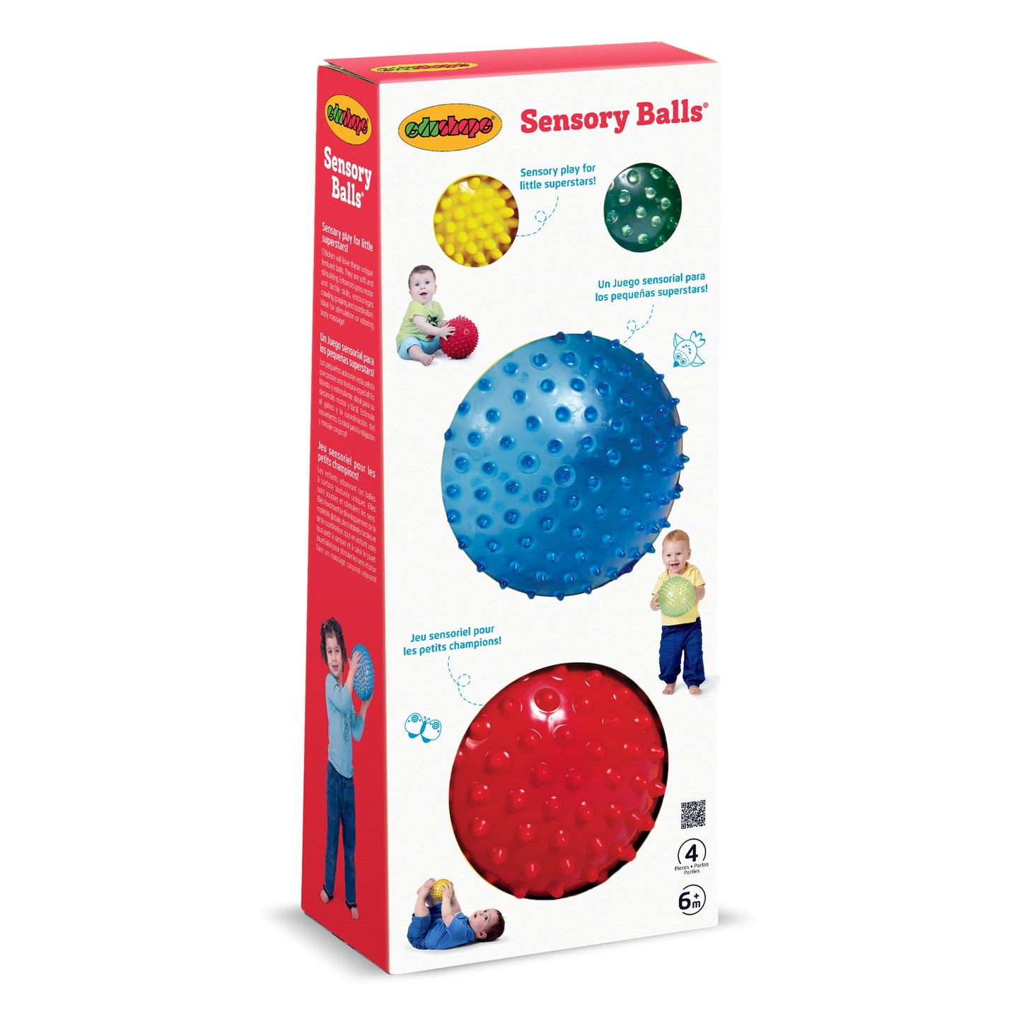 Edushape Sensory Ball Mega Pack – 4 Nubby Textured Balls