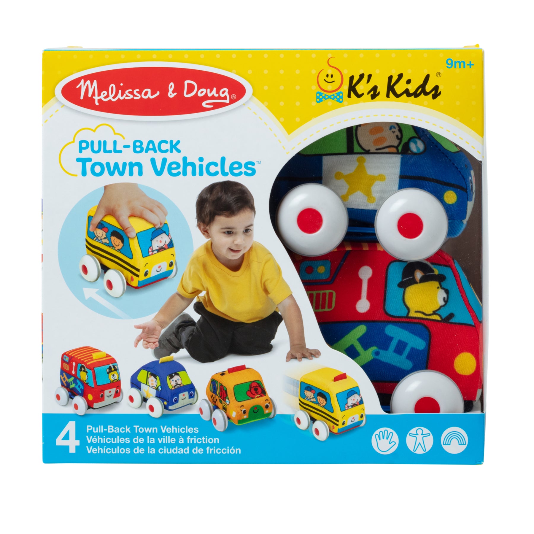 Melissa Doug K's Kids Pull-Back Vehicle Set – Soft Baby Toy