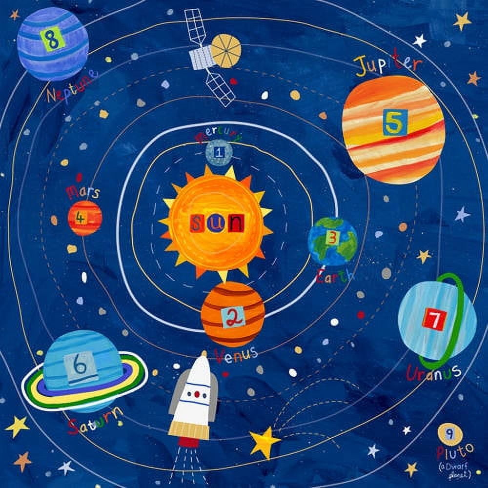 Oopsy Daisy Toos Blast Off! 21x21 Inch Solar System Canvas Wall Art