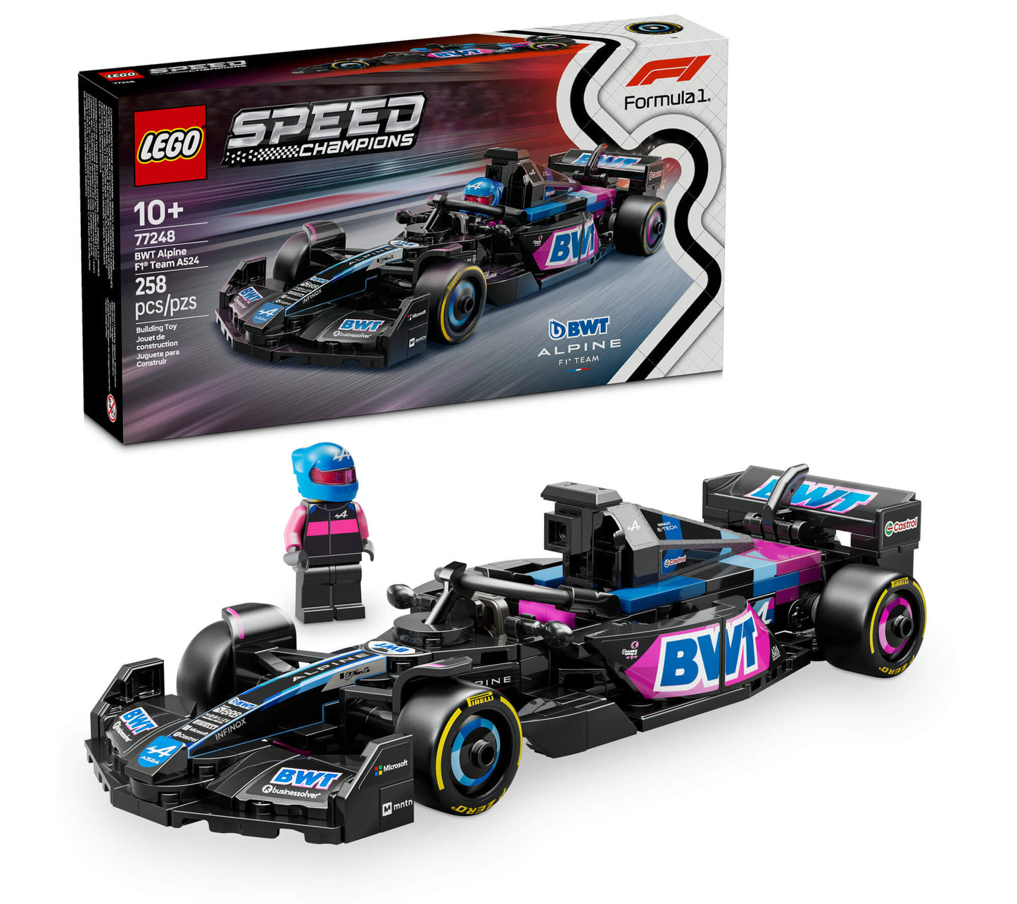 LEGO® Speed Champions BWT Alpine F1® Team A524 Race Car Toy Vehicle 77248