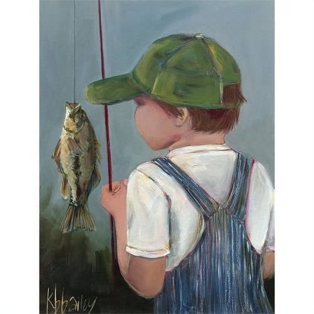 Oopsy Daisys Lil Fisher Boy Hand-Stretched Giclee Canvas Art