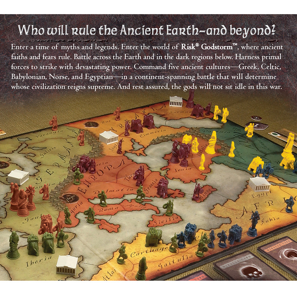 Renegade Game Studios: Risk: Godstorm - Command 5 Ancient Cultures! Board Game, Ages 10+, 2-5 Players