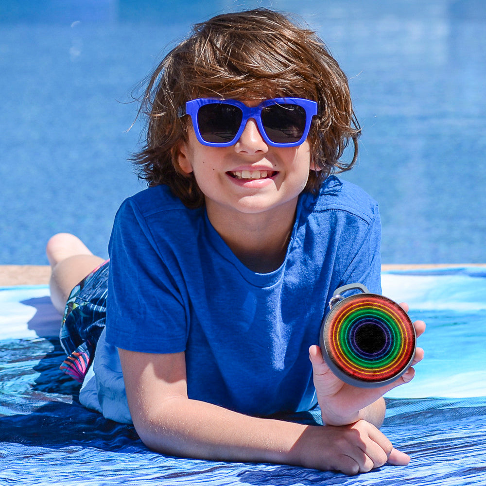 Watchitude: Jammed 2 Go - Rainbow Wave - Round Bluetooth Speaker