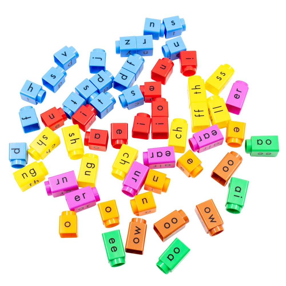 Junior Learning: Rainbow Phonics - Phonics Blox Set - 58 Color-Coded Blocks