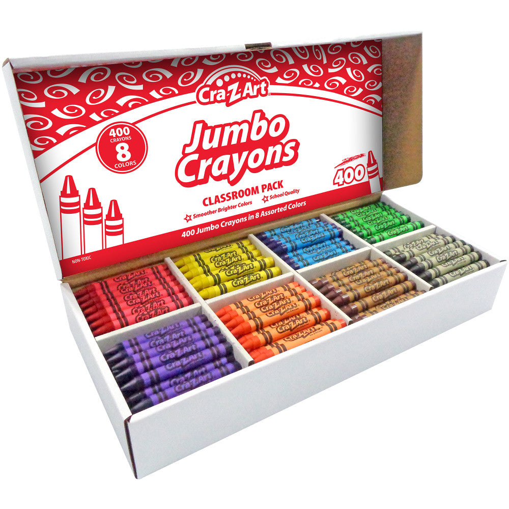 Cra-Z-Art: Classroom Pack: Jumbo Crayons - 400 Pieces - 8 Assorted Bright Colors