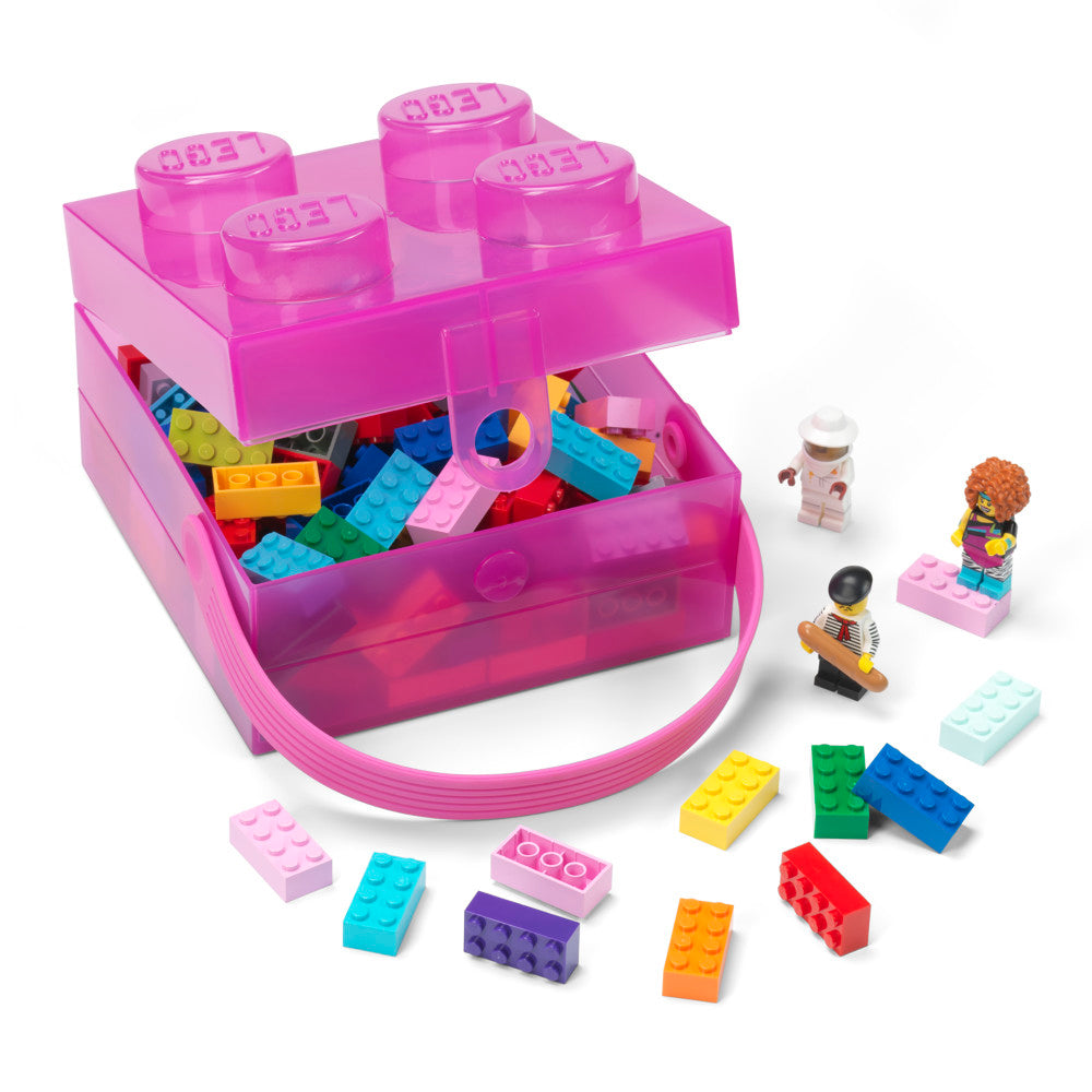 LEGO Classic Square Brick Storage Box with Handle - Translucent Violet