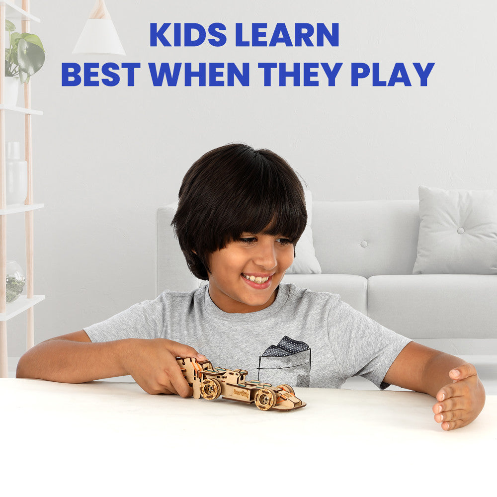 Smartivity: Stem Wheels Speedster - DIY Race Car Toy, Wooden Vehicle Building Set
