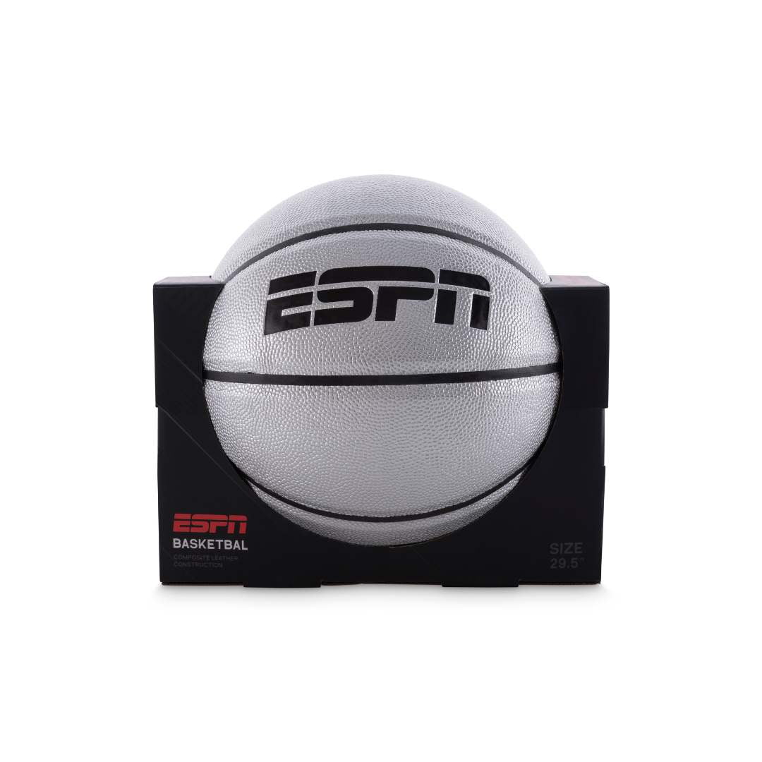ESPN Silver Professional Basketball 29.5" - High Performance Indoor/Outdoor Play Ball