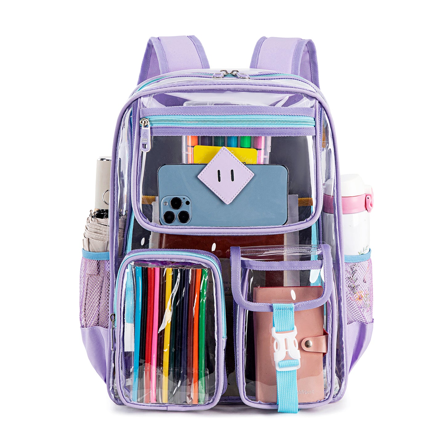 Contixo Transparent Heavy Duty PVC Backpack - Vibrant Purple