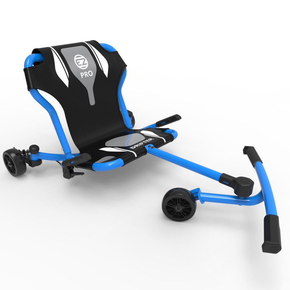 EzyRoller Drifter Pro X - Blue - High-Capacity Ride-On Scooter for