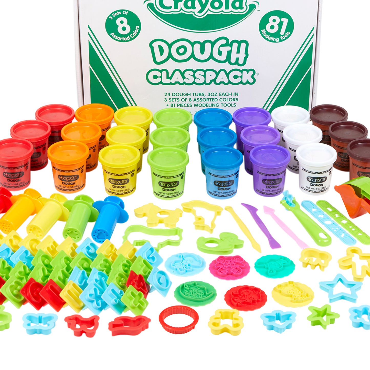 Crayola Classpack Dough & Clay Tools - 24 Tubs Assorted Colors