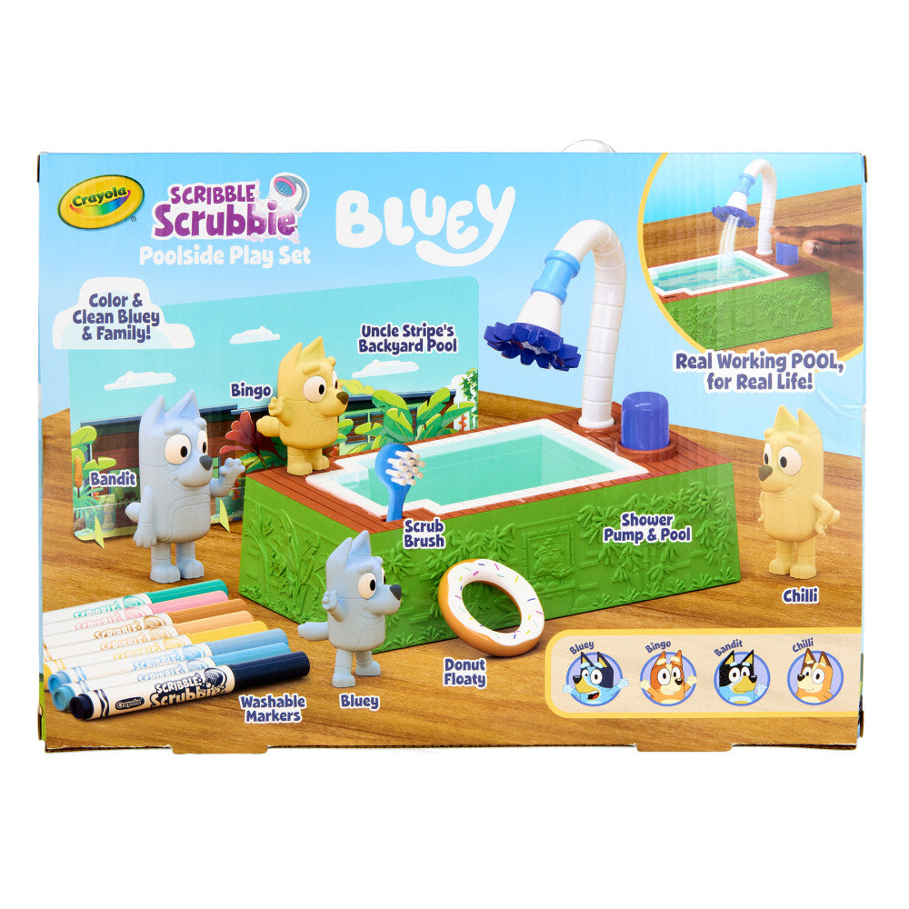 Crayola Scribble Scrubbie Bluey Poolside Playset - Water Adventures