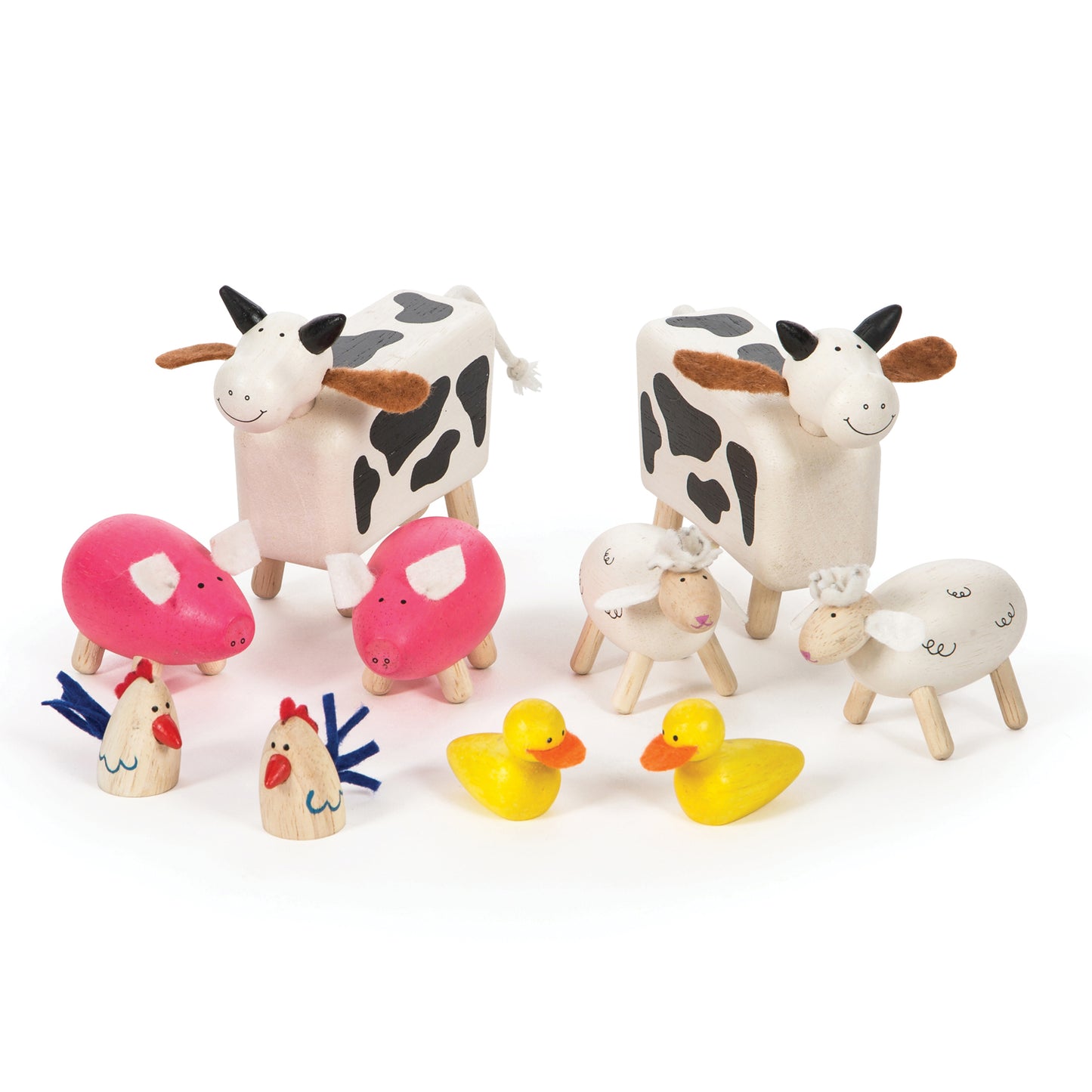 Bigjigs Toys Wooden Farm Animals Set – 10 Piece Collection