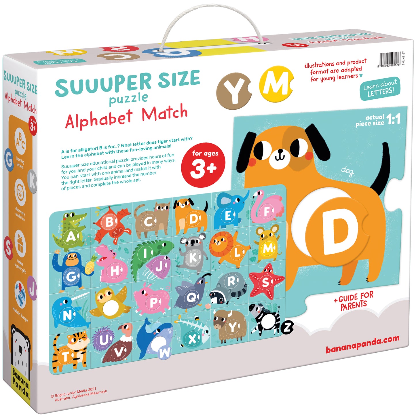 Banana Panda Super Size Alphabet Match Floor Puzzle - 50 pc