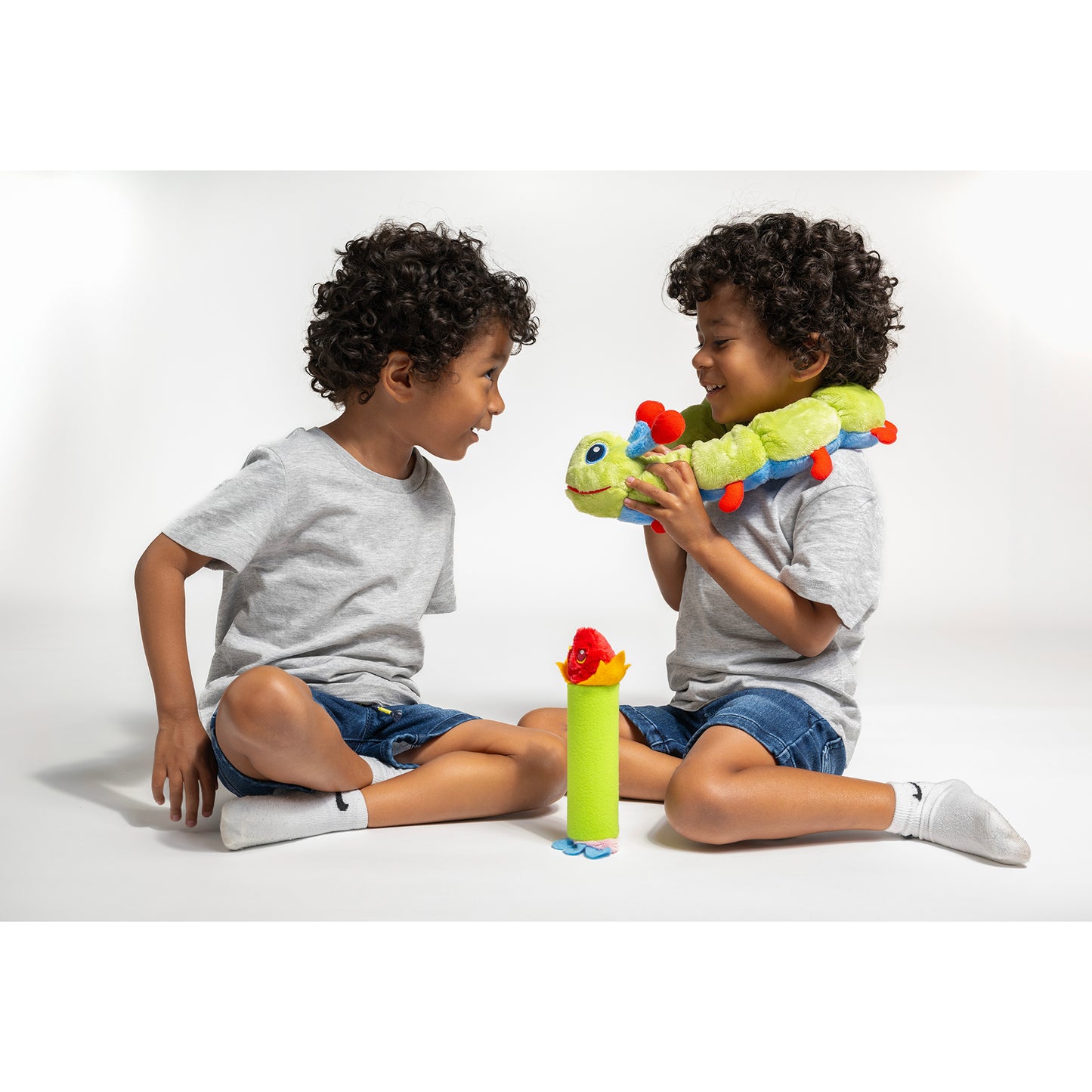 Calm Caterpillar Bloomie: Dual-Sided Flower & Candle Breathing Toy