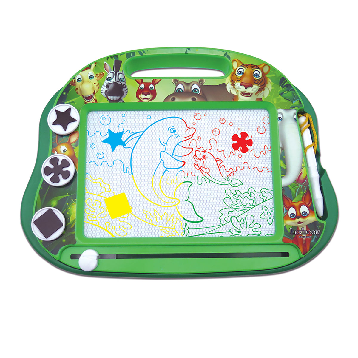 Lexibook Jungle Safari Magnetic Multicolor Drawing Board - Animal Themed