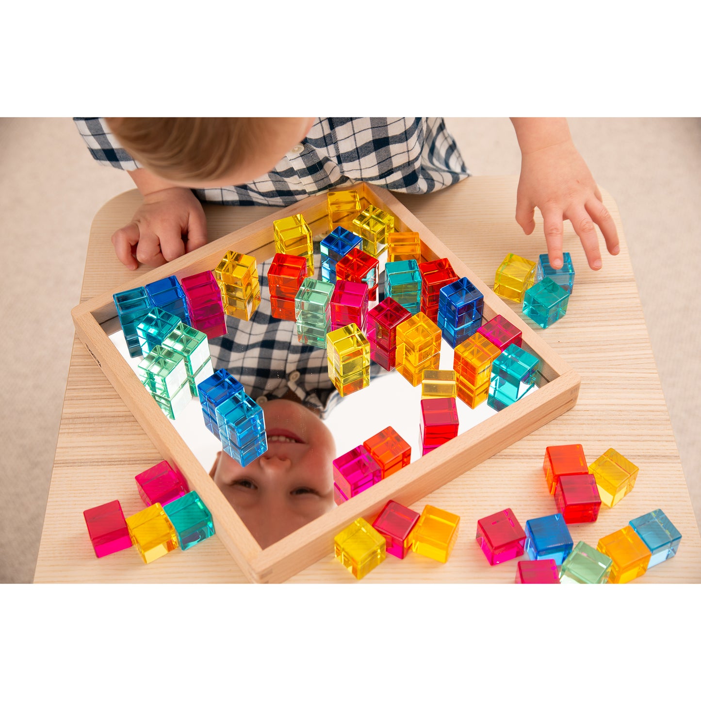 TickiT Gem Cube Mirror Tray - Colorful Sensory Exploration