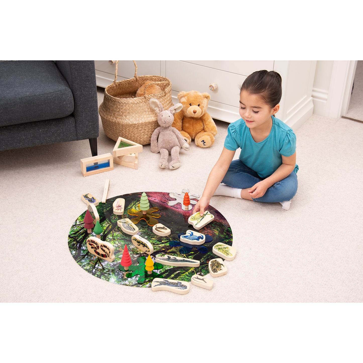 TickiT Wooden Reptile & Amphibian Blocks - 15-Piece Set