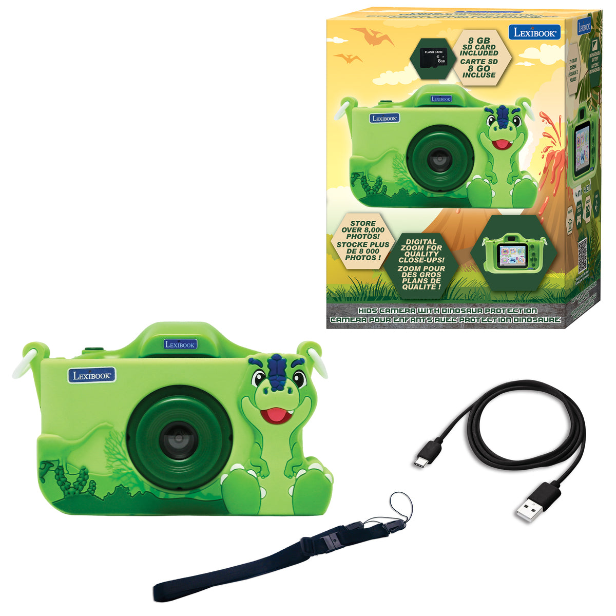 LEXIBOOK Kids Camera with Dinosaur protection