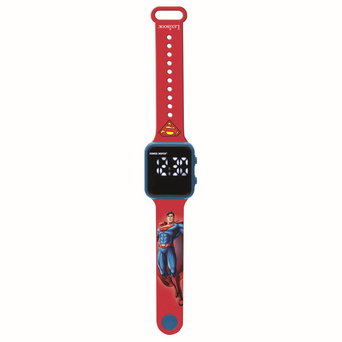 LEXiBOOK Superman LED Digital Watch - Red/Blue Adjustable Strap