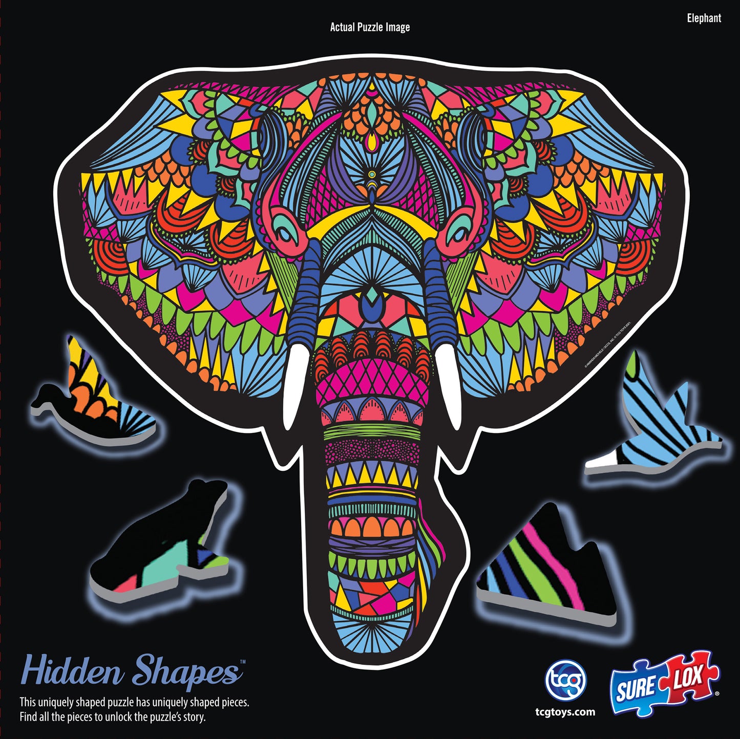 Hidden Shapes Elephant Jigsaw Puzzle - 300 pc