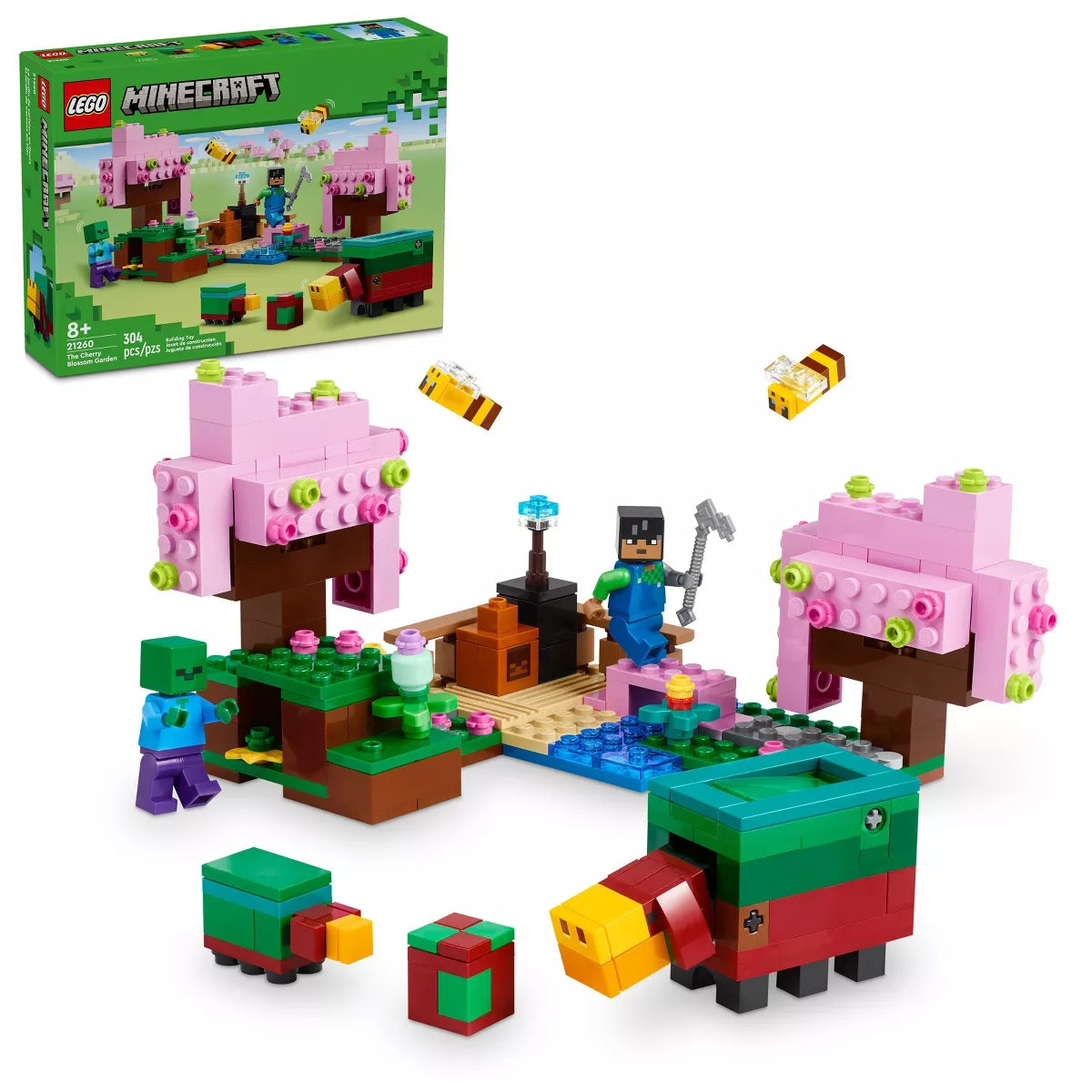 LEGO Minecraft Cherry Blossom Garden Building Set 304 Pieces