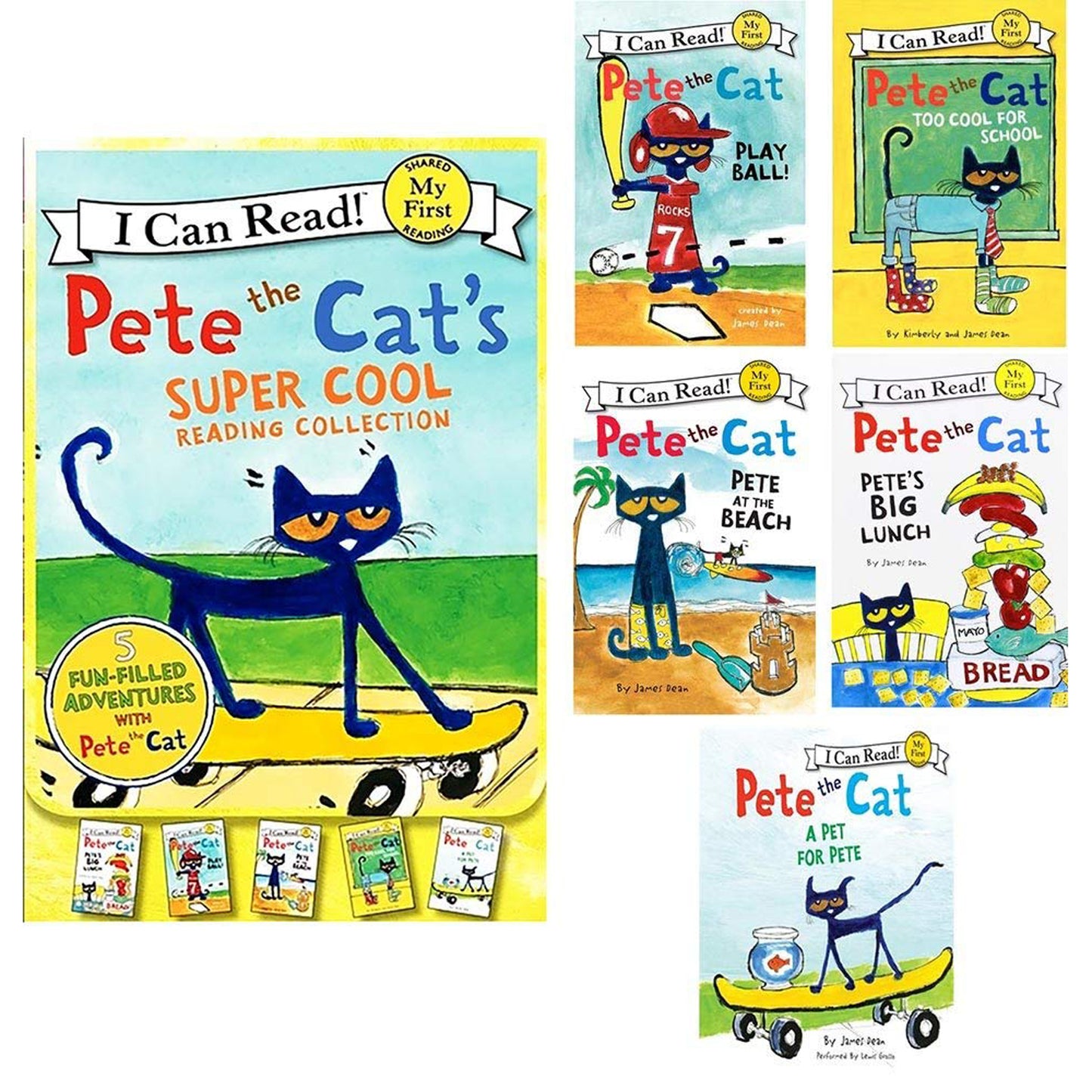 HarperCollins Pete the Cat's Super Cool Reading Collection, Set of 5