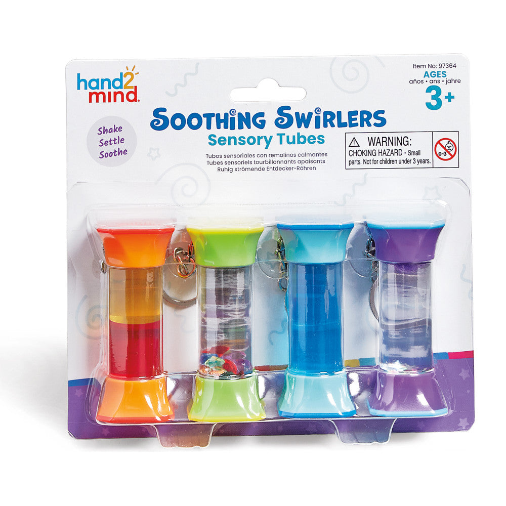 Hand2Mind Soothing Swirlers - Sensory Tube Keychain Set - Multi