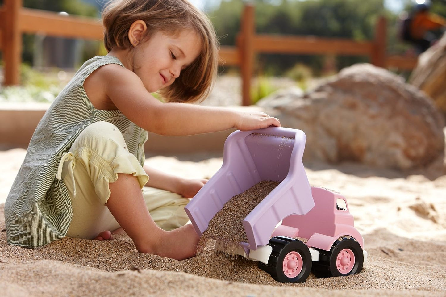 Green Toys Eco-Friendly Pink Dump Truck for Toddlers, Made from Recycled Plastic
