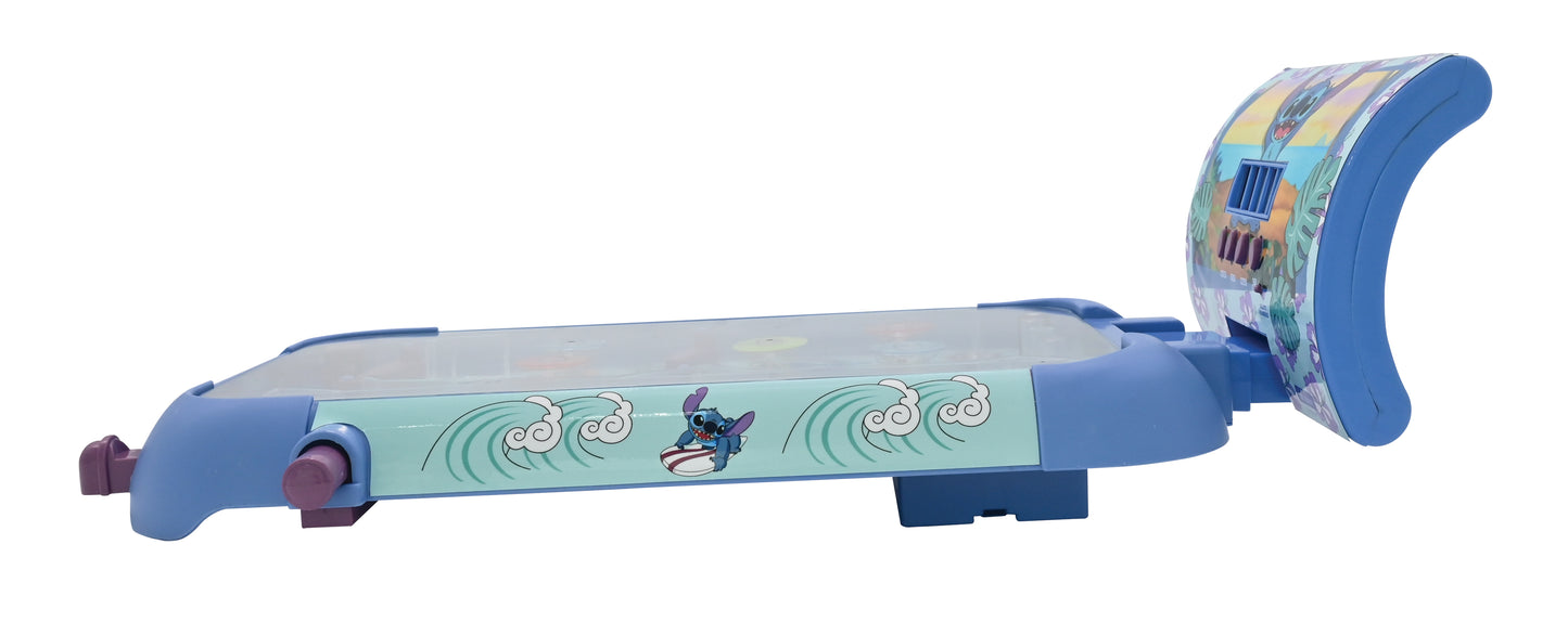 Stitch electronic table pinball with a great design, sounds, lights and digital scoring to play alone or challenge your friends.