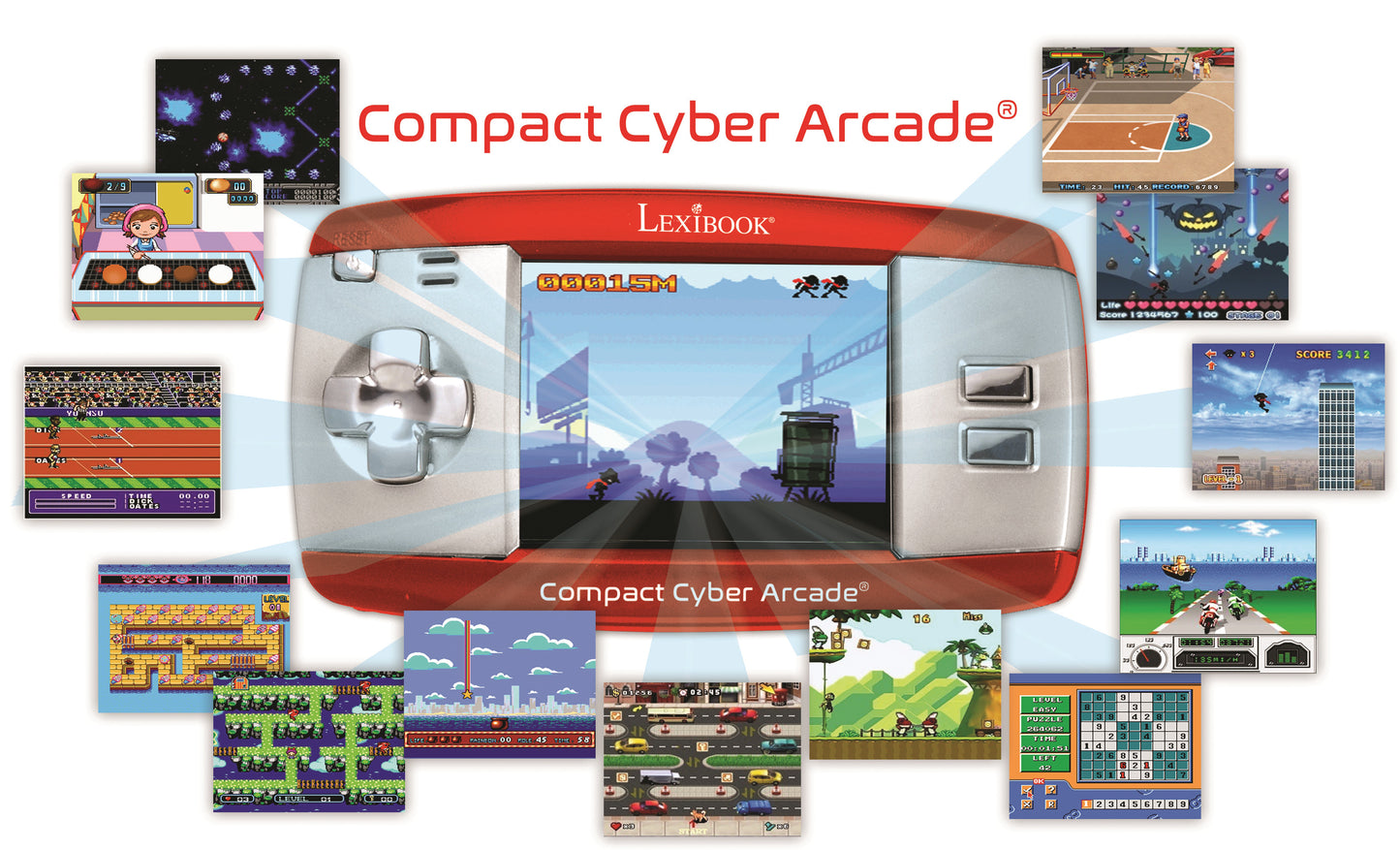 Lexibook Compact Cyber Arcade with 250 Games, Multi-Color Edition