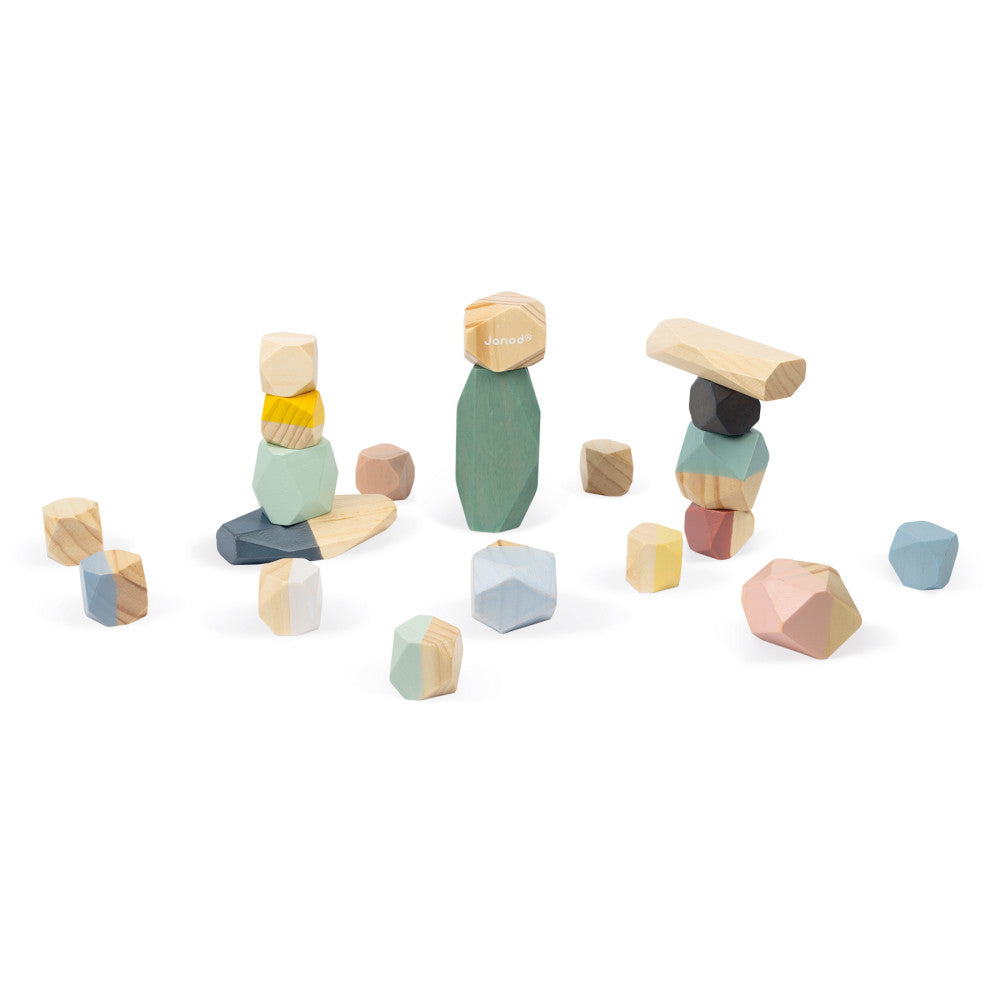 Janod Sweet Cocoon - Colorful Stacking Wooden Stones