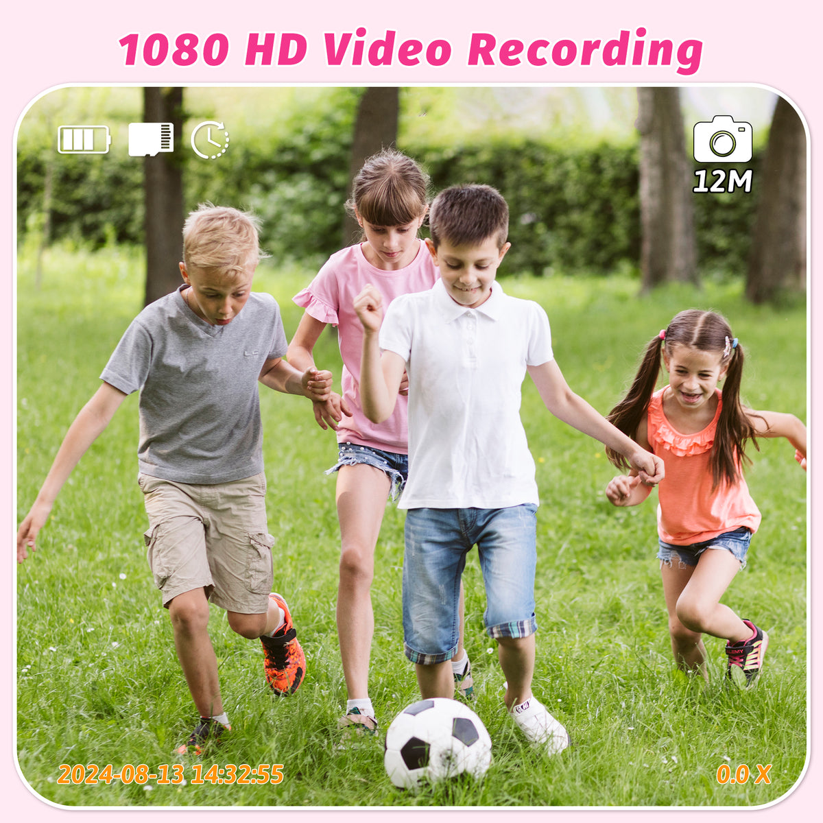 Contixo Instant Print Kids Camera Bundle, Kids & Toddlers 3 -12, 2.4" IPS Screen, 1080P, 26MP, Digital Camera + Video, 16x Zoom, Built-In Filters, Games & MP3 Player - Pink