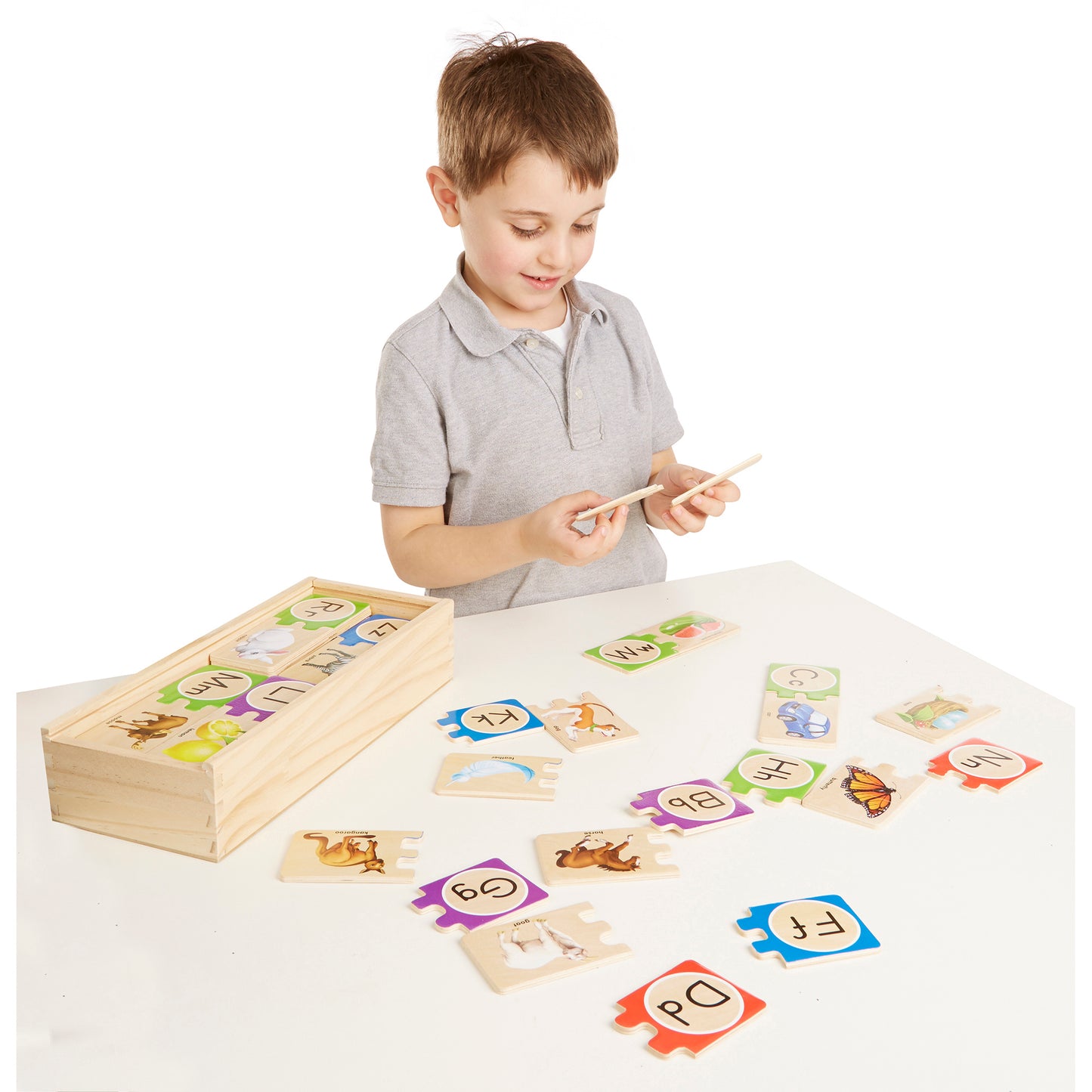 Melissa & Doug Alphabet Adventure Wooden Puzzle - Self-Correcting Letter Pieces
