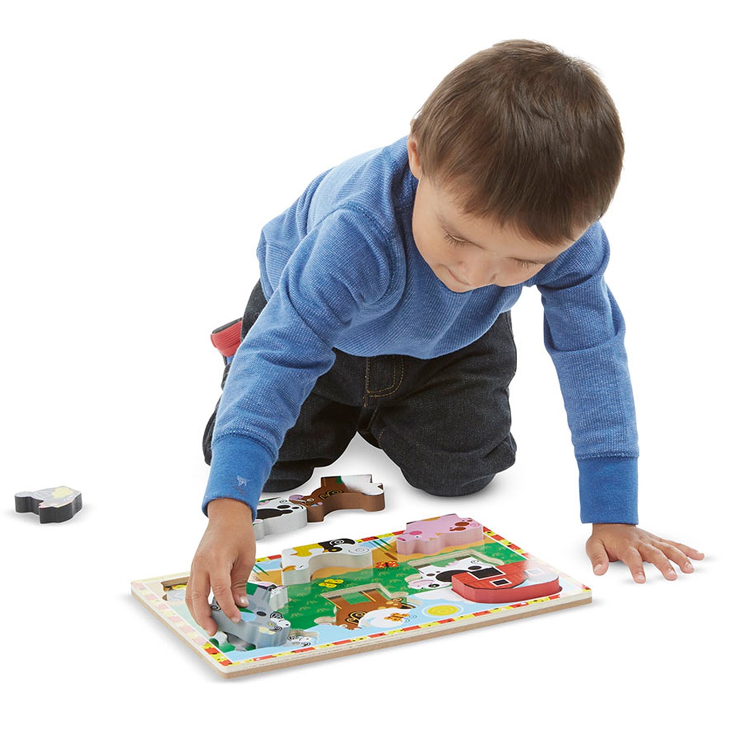 Melissa & Doug Chunky Wooden Farm Puzzle - 8 pc