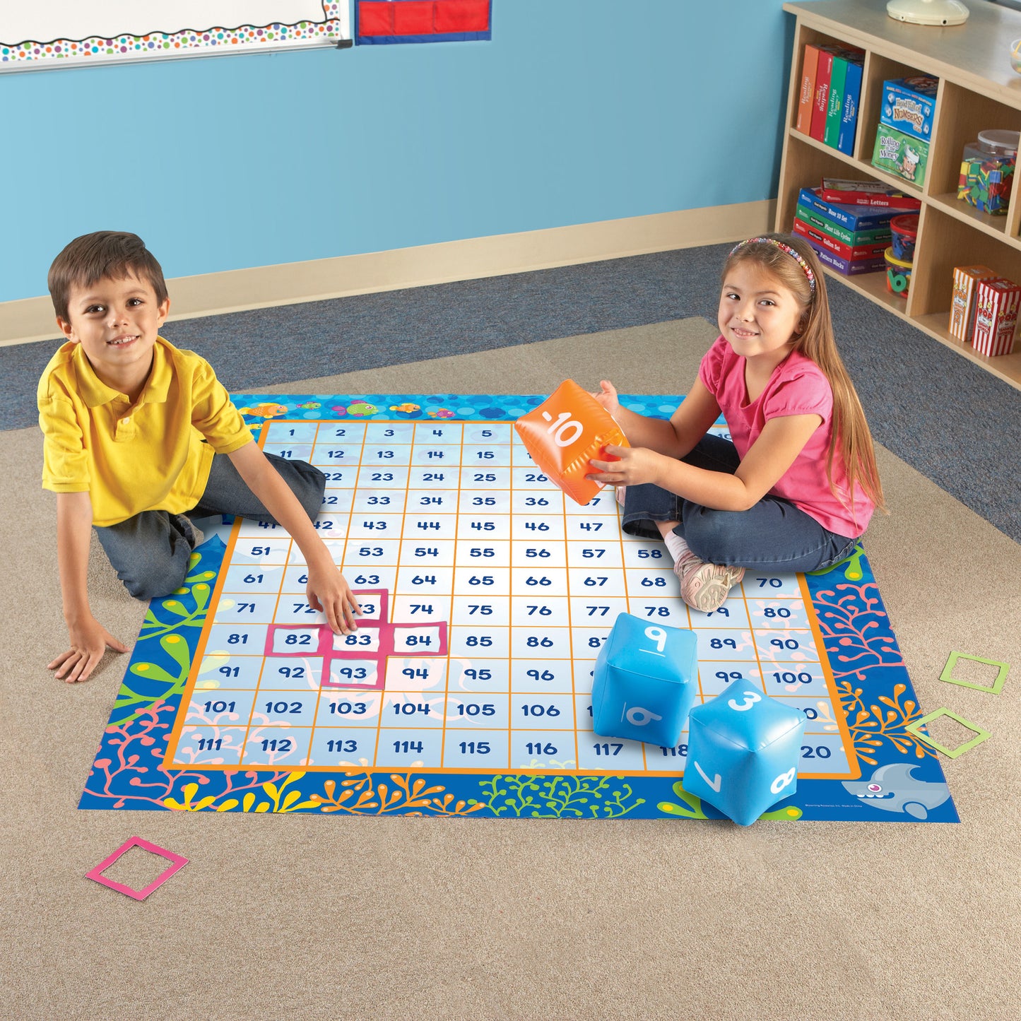 Learning Resources Make a Splash 120 Mat Floor Game - Math Exploration