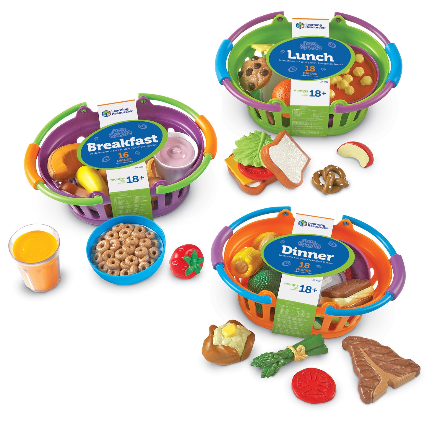Learning Resources 50-Piece New Sprouts Meals Set - Durable Plastic