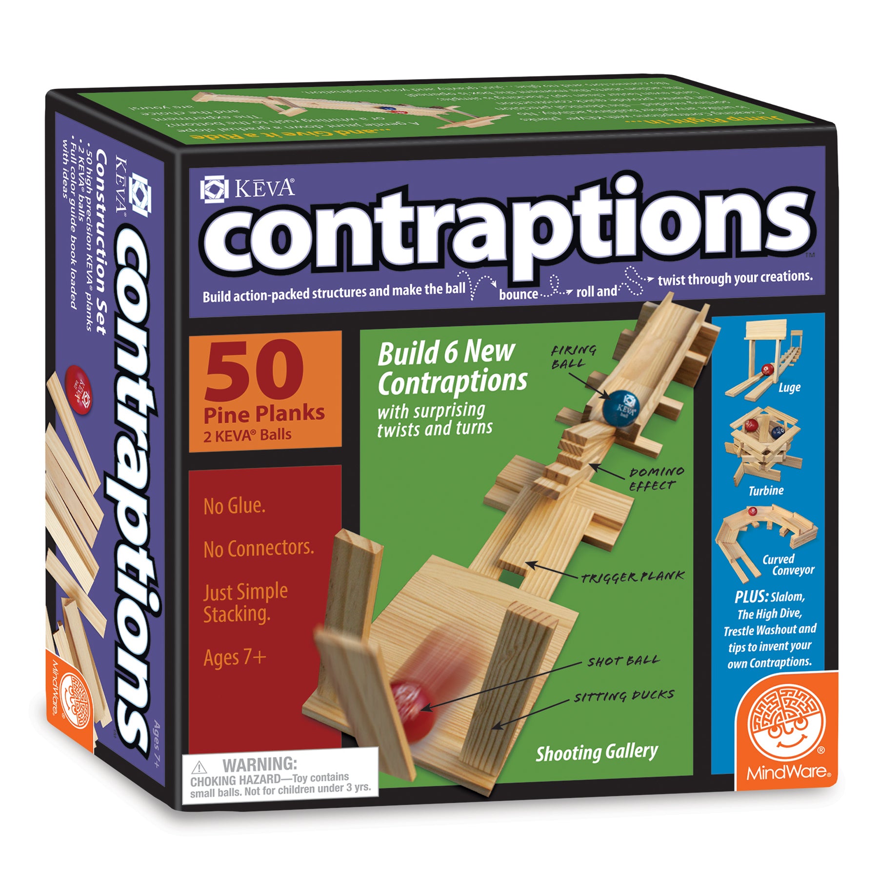 MindWare KEVA Contraptions 50-Piece Plank Building Set