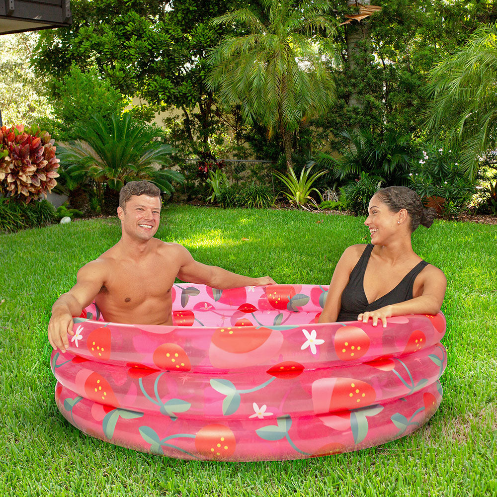 Inflatable Sunning Pool - 60 x 60 x 15 - Strawberries & Cherries