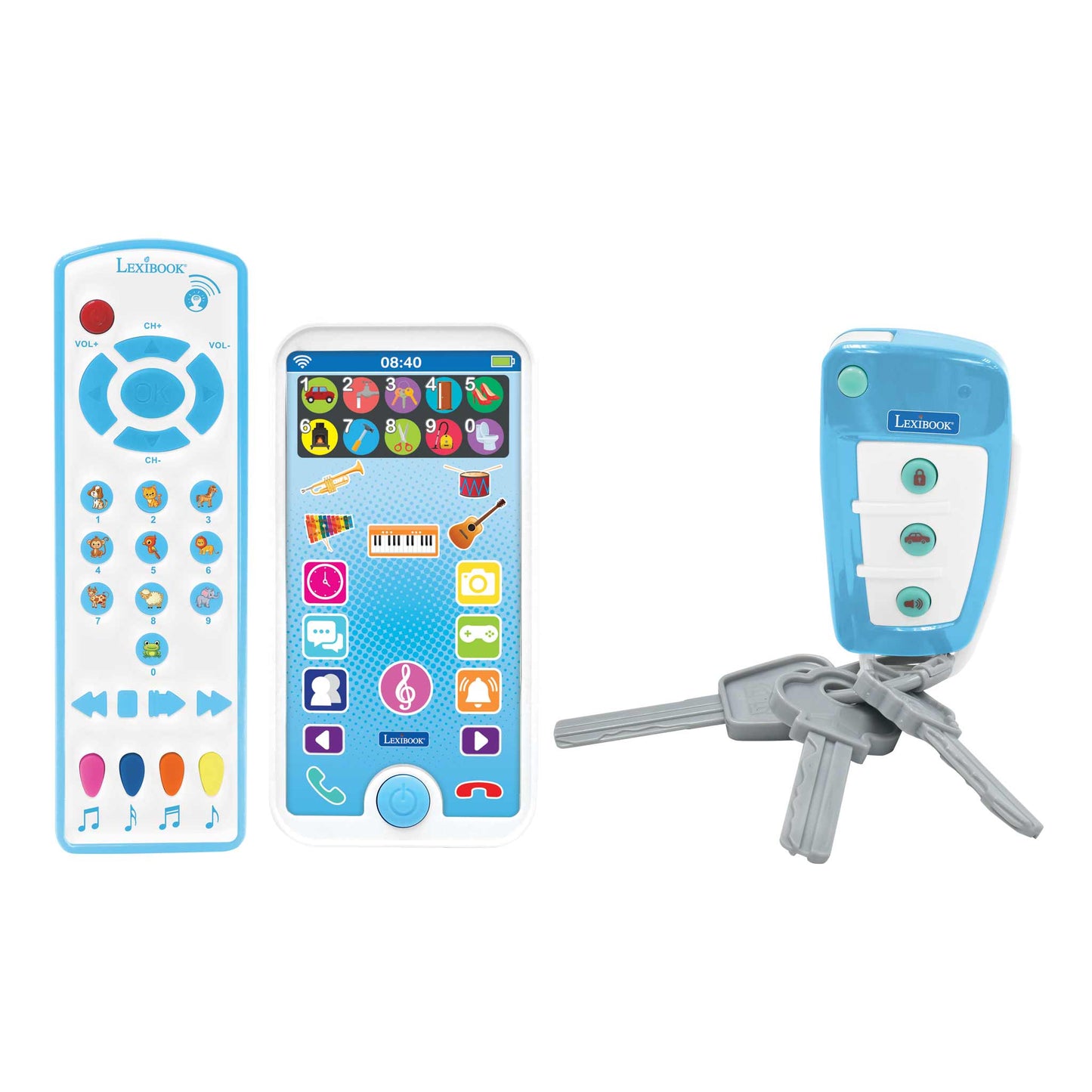 LEXIBOOK Educational Cell Phone, Remote Control and Keychain