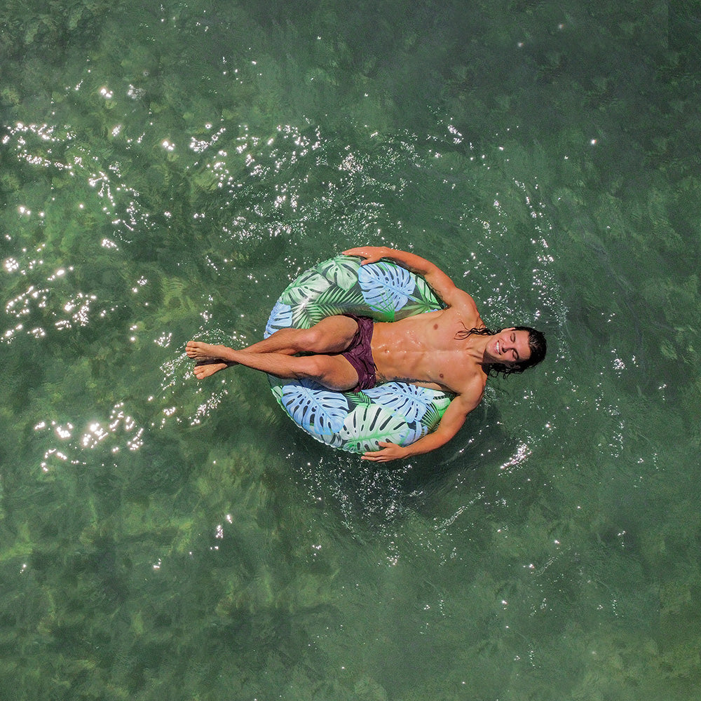 Resort Collection 42" Large Pool Tube with Palm Print