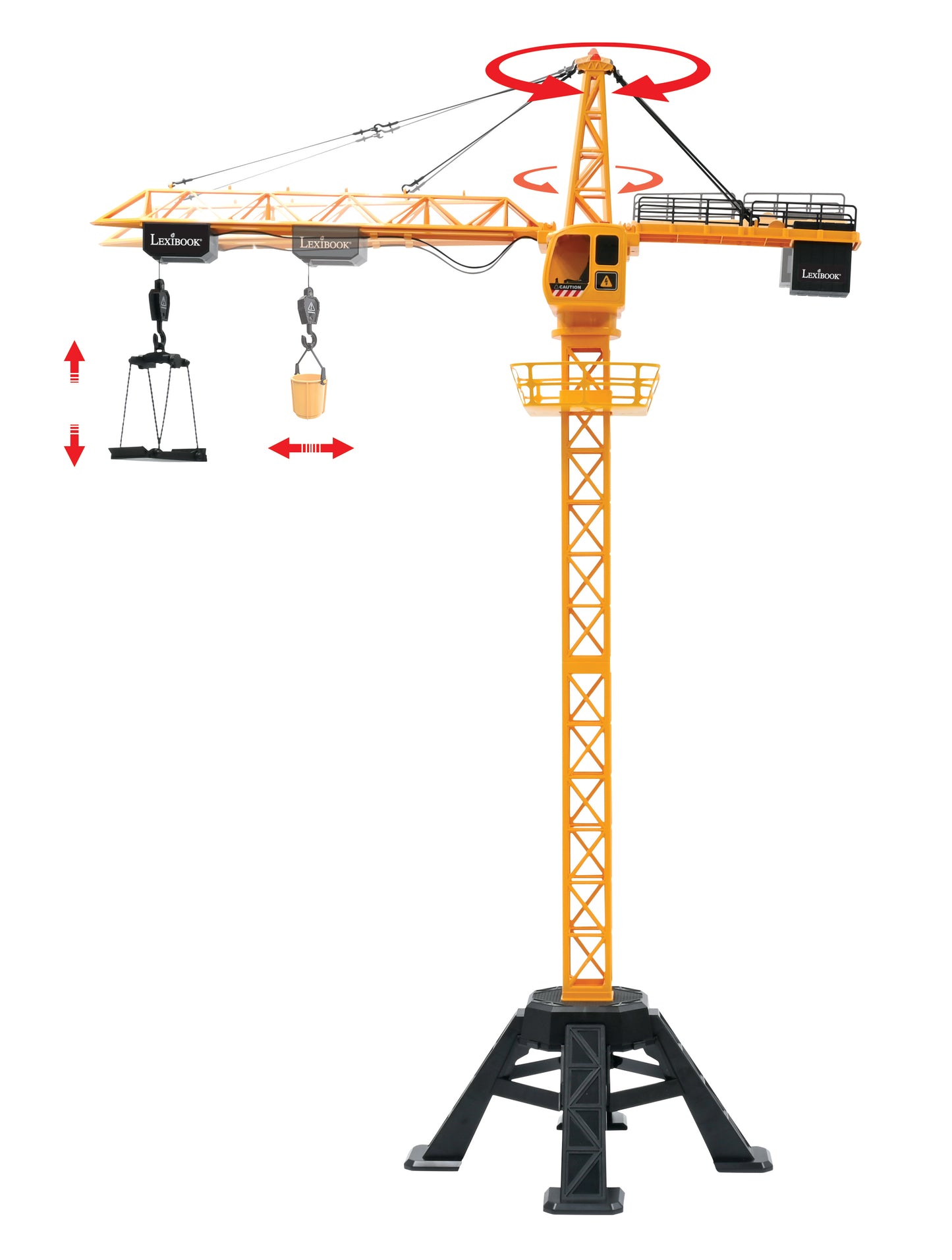 LEXIBOOK CROSSLANDER® PRO TOWER CRANE - Get busy on the building site with this large remote-controlled crane featuring dynamics sounds and effects!
